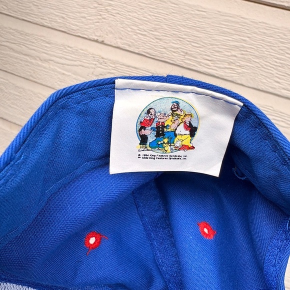 RARE vintage 1994 POPEYE cartoon snapback hat embroided blue red - Picture 6 of 7